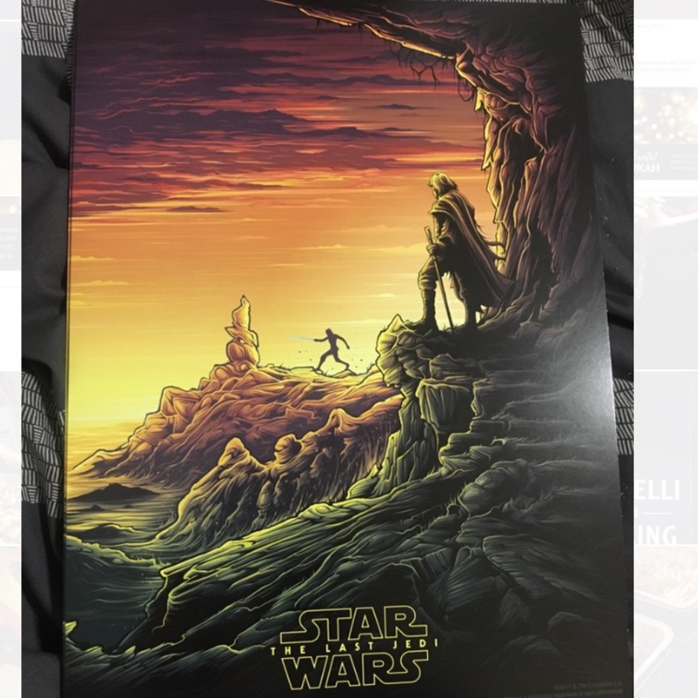 Star Wars RARE Last Jedi Luke Skywalker Rey IMAX Poster